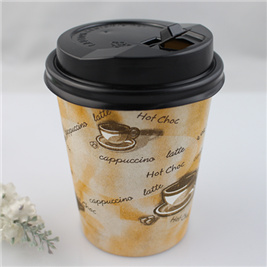 Custom Printed Paper Coffee Cup Take Away Coffee Cup, Single Wall with Lids/Cover