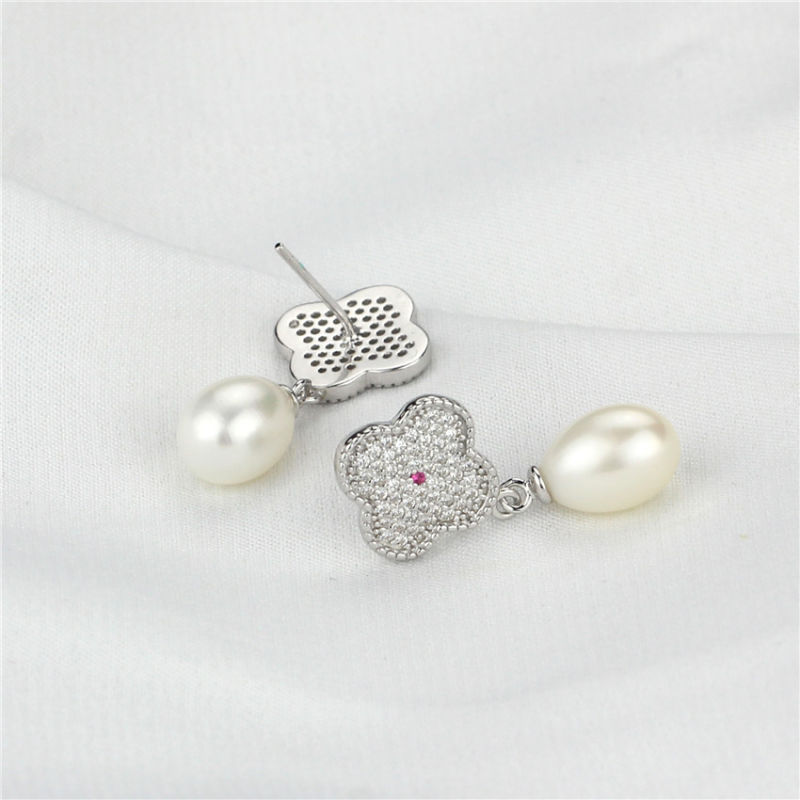 Freshwater Pearl Earring Findings 8-9mm Drop AAA Cheap Pearl Earring