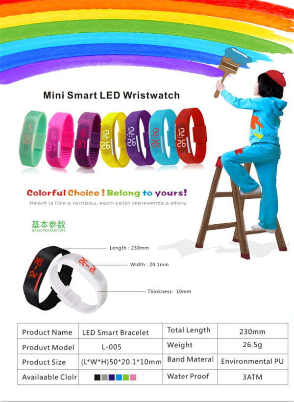 Men Womens New Fashion Silicone Red LED Sport Bracelet Touch Digital Wrist Watch (DC-1102)