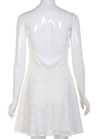 New Fashion Free Prom Bckless White Ladies Slip Lace Dress