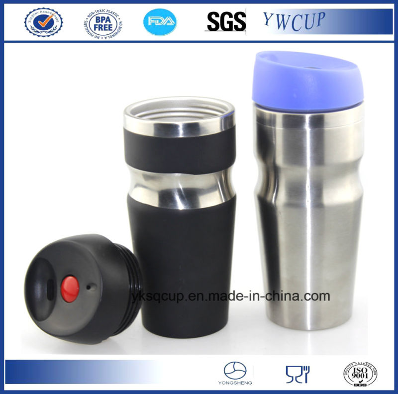 450ml Auto Seal 100% Leak Proof Double Wall Stainless Steel Auto Mug, Coffee Mug, Travel Mug with Custom Paint