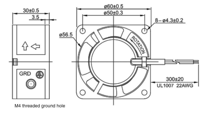 60X60X30mm Aluminum Housing Plastic Impeller DC6030 Axial Fan