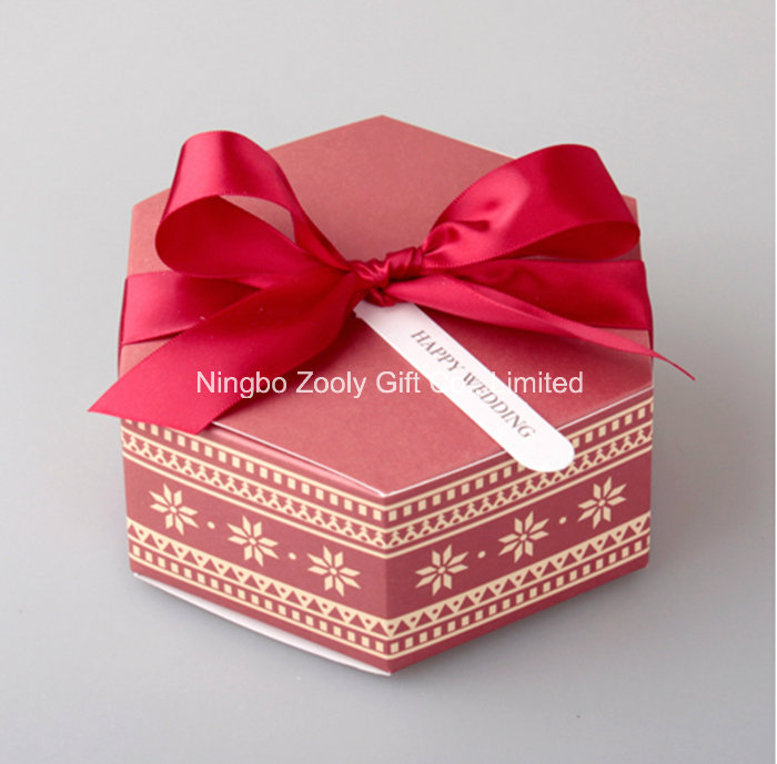 Hexagonal Printed Paper Cardboard Box for Candy Apple Cake