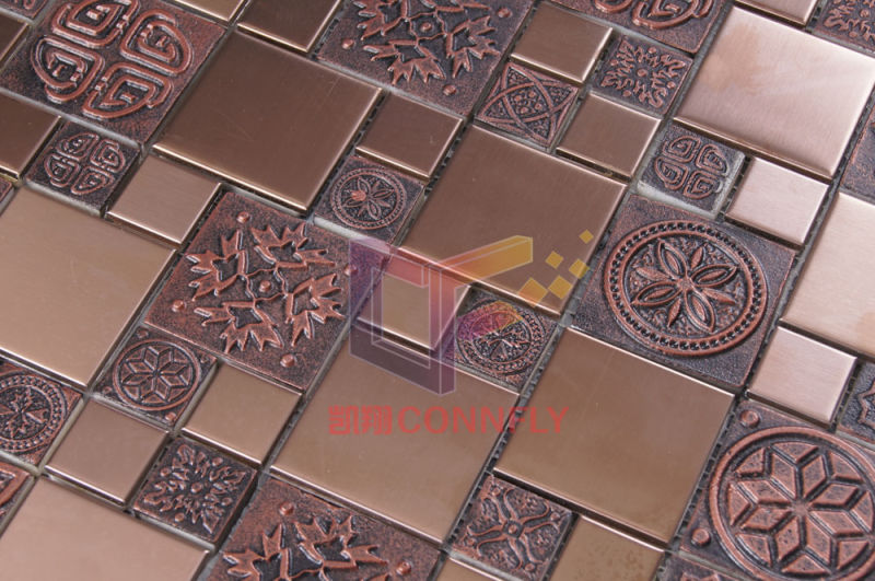 Retro Style Metal Mix Resin Stainless Steel Mosaic (CFM761)