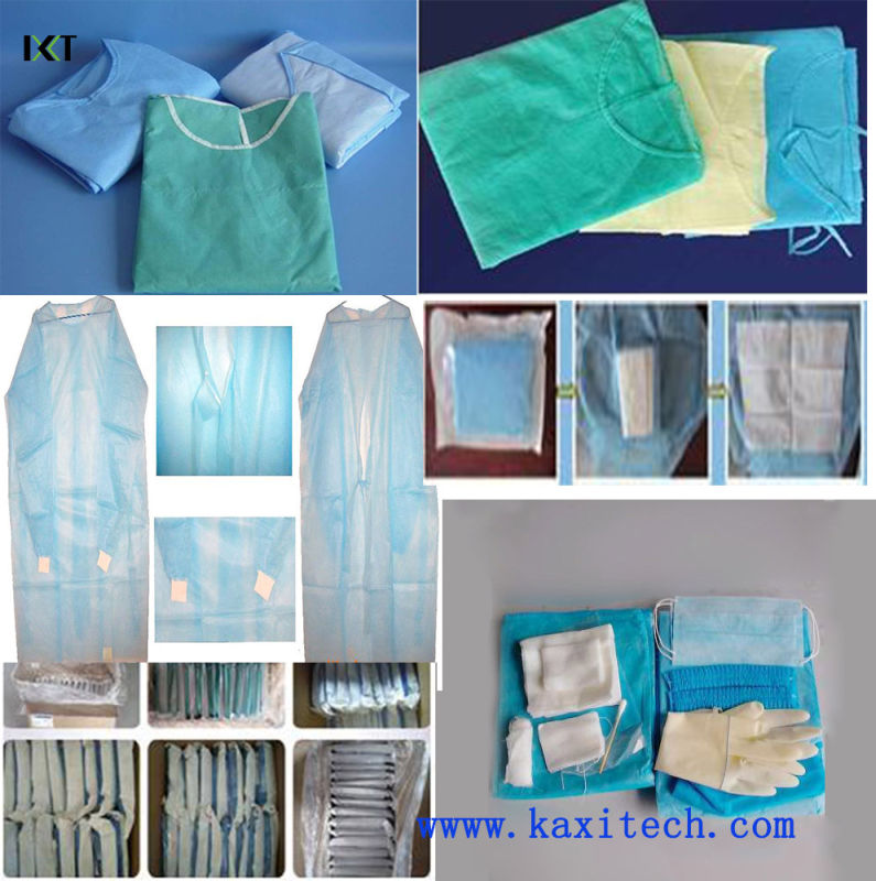 Non Woven Surgical Gown Medical Dressing for Hospital or Food Industry Kxt-Sg01