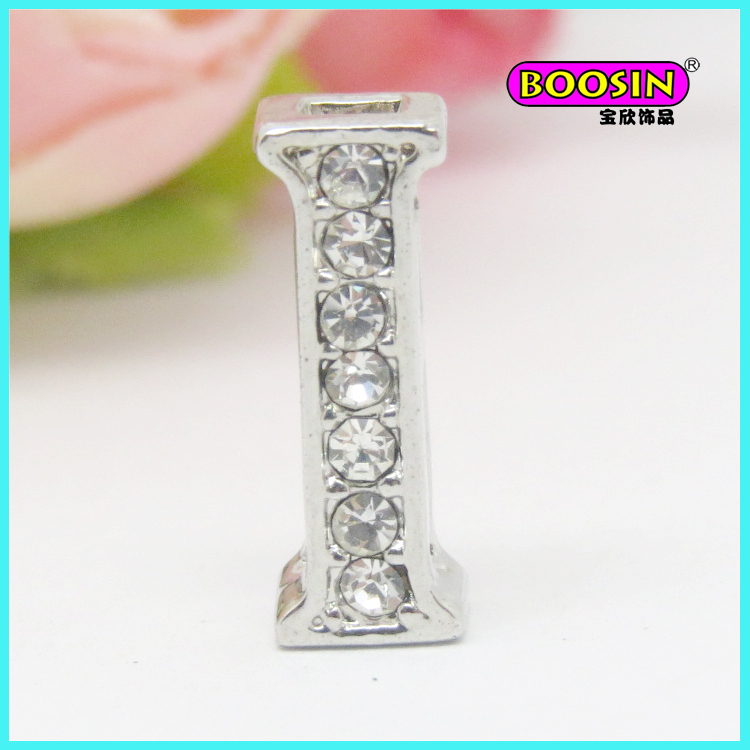 Manufacture Wholesale Bracelet Slide Crystal Letter Charm