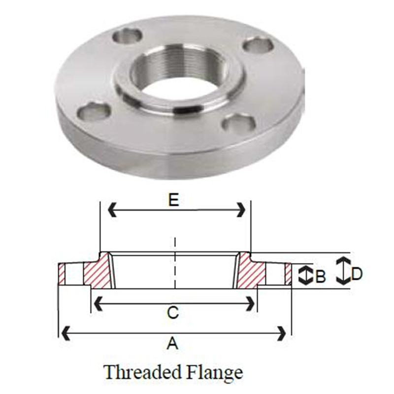 150# ANSI RF 304L Stainless Steel Forged 150# ANSI RF Threaded Flange