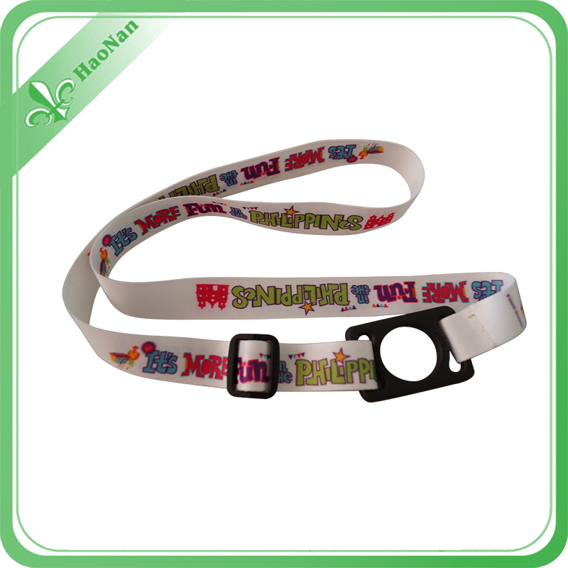 Customized White Color Water Bottle Holder Polyester Lanyard