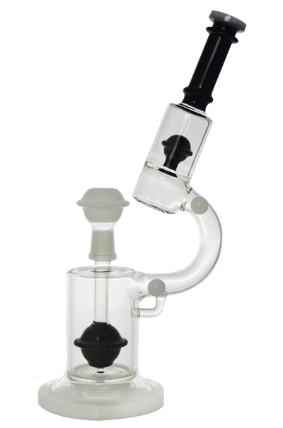 Double Sphere Showerheads Microscope Glass Water Pipe for Smoking (ES-GB-433)