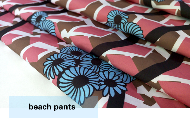 Polyester Brushed Printed Fabric for Beach Shorts, Pants, Cacual Wears