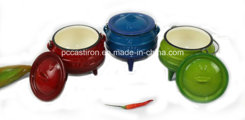 #2, #3, #4, #5 Enamel Cast Iron Potjie Pot with Three Leg/Cauldron