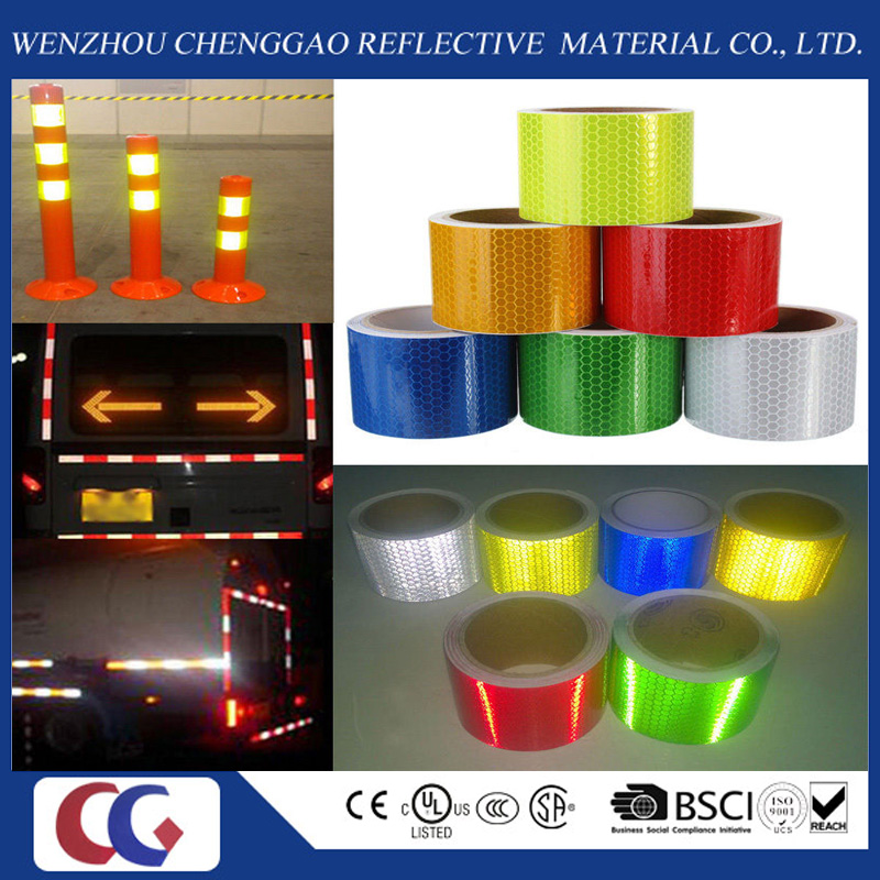 Retro Safety Warning Adhesive PVC Reflective Tape Honeycomb Marking