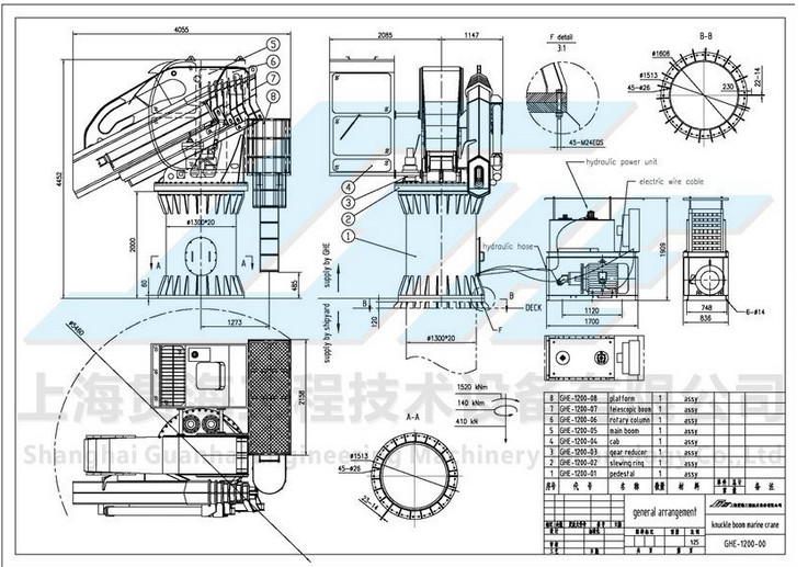 Electric Telescopic Hydraulic Marine Jib Crane