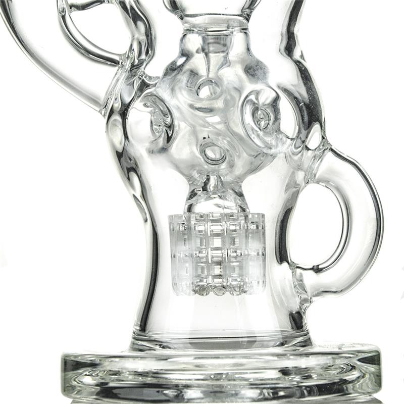 Recycler Glass Waster Hookahs Pipe with Double Percs Fab (ES-GB-409)