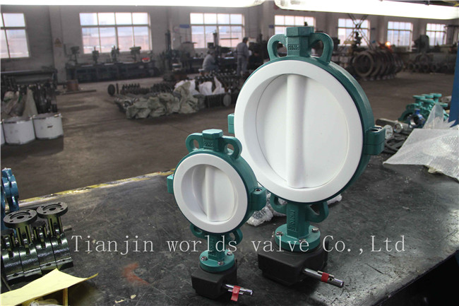 Teflon PTFE Lined Wafer Butterfly Valve with Ce ISO Wras Approved