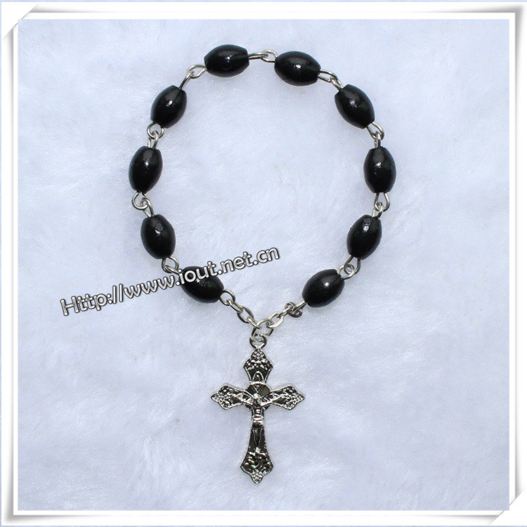 6mm Matel Beads Finger Rosary with Cross, Finger Rosary (IO-ce087)