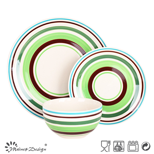 18PCS High Quality Stripe Design Handpainting Ceramic Dinner Set