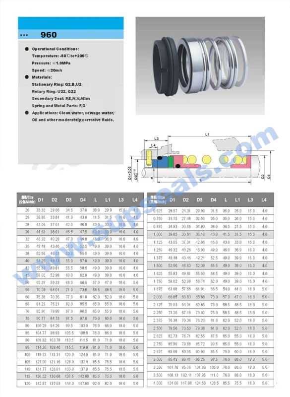 Mechanical Seal Nok Valve Flex Seal O Ring Single-Spring Ptft