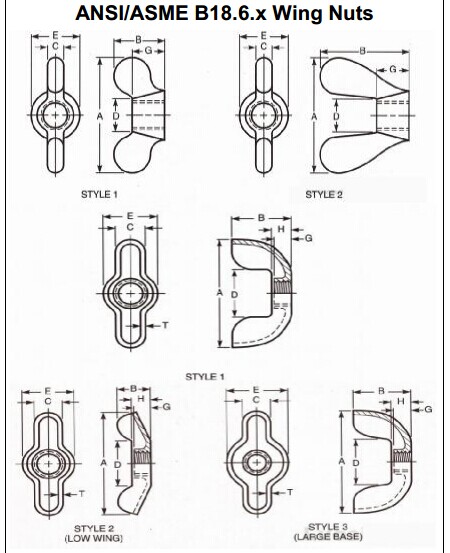 Nickle Plated Customized Wing Nuts