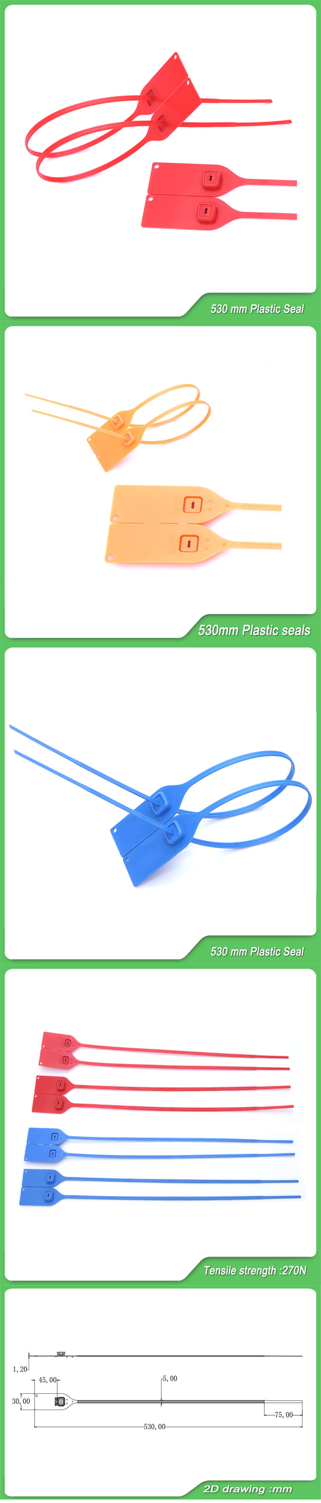 Safety Seal (JY530) , Fixed Length Plastic Seals