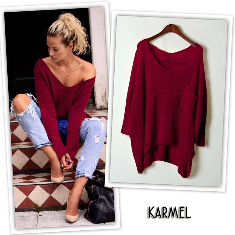 European Loose Pullover Plus Size Knitting Sweater for Women