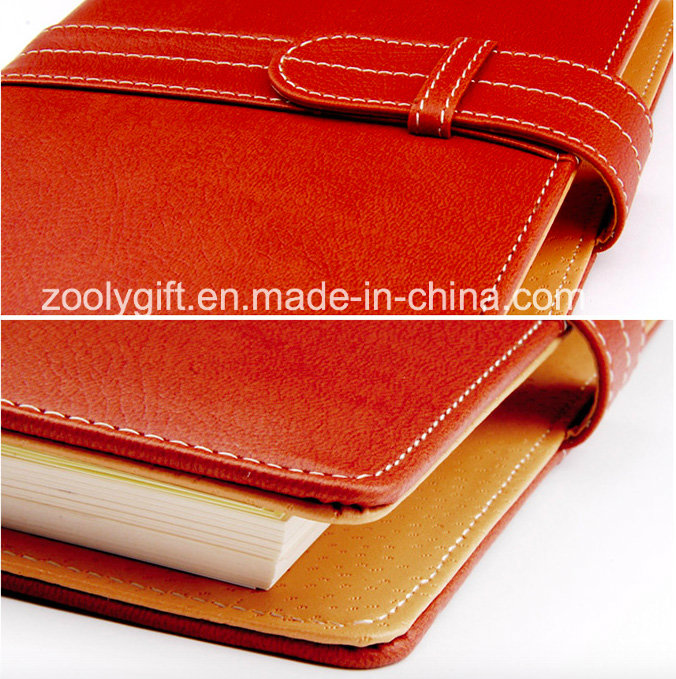 PU Leather 6 Ring Binders Planner Organizer Notebook with Card Slots and Snap Closure