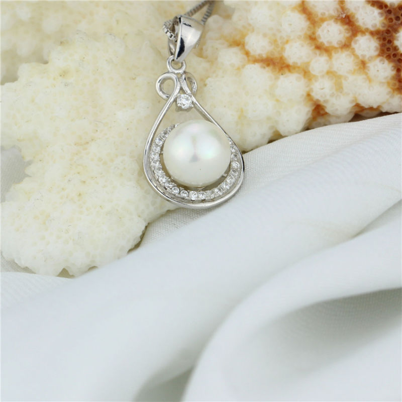 Snh 8.5-9mm 925silver Pearl Pendant Simple Design Necklace