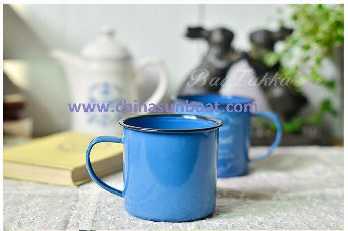 Sunboat Enamel Mug Coffee/Milk/Tea Enamel Mug Drink Cup Tableware/ Kitchenware/ Kitchen Appliance