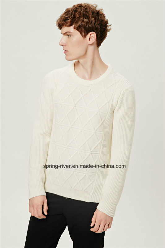 Half Fishmen Rib Round Neck Knitwear for Men