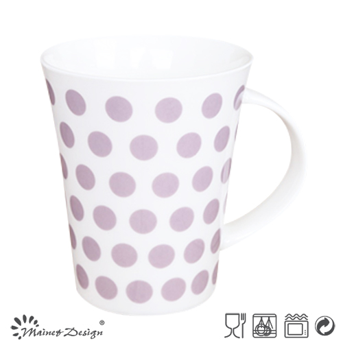 12oz New Bone China Mug with DOT and Strip Design