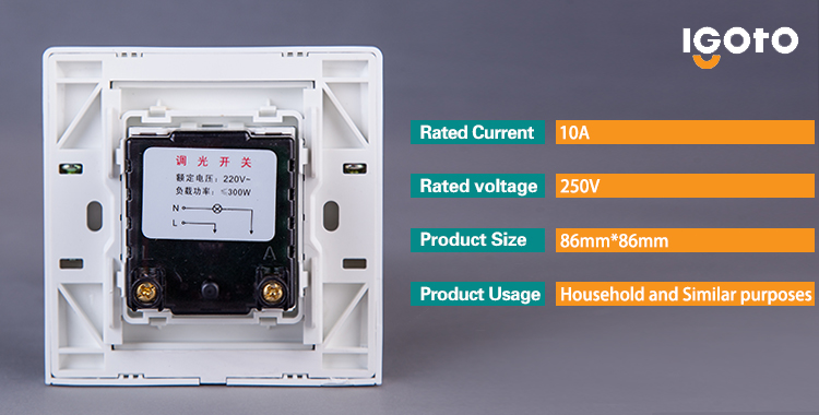 BS Standard 3*3 800W Dimmer Switch