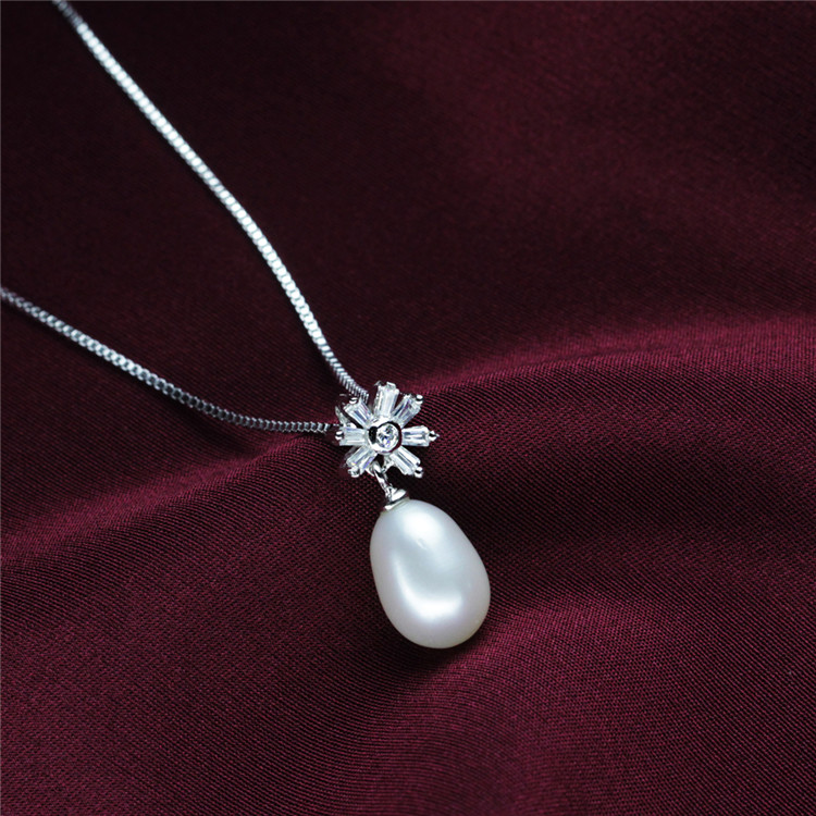 Natural Earring Pendant Natural 925 Silver Genuine Pearl Jewelry Set