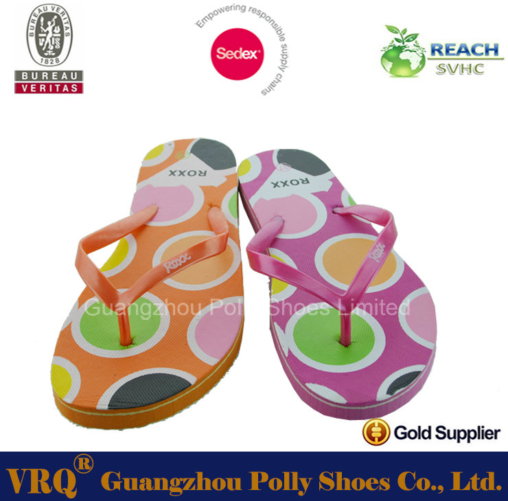 PVC out Sole EVA Footbed Flip Flop for Ladies