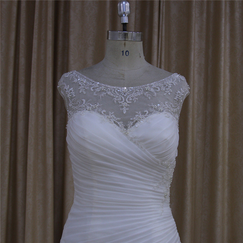 Beaded Applique Stain Wedding Dress