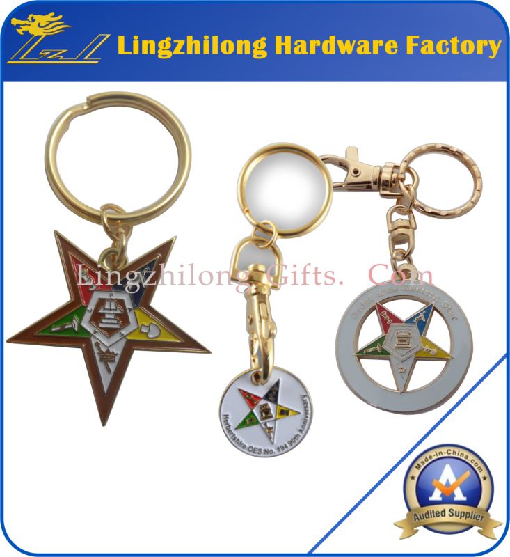 Metal Masonic Order of Eastern Star Keychain