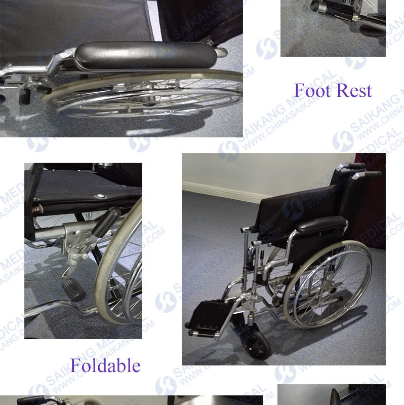 Price of Powder Coating Steel Frame Wheelchairs (CE/FDA/ISO)