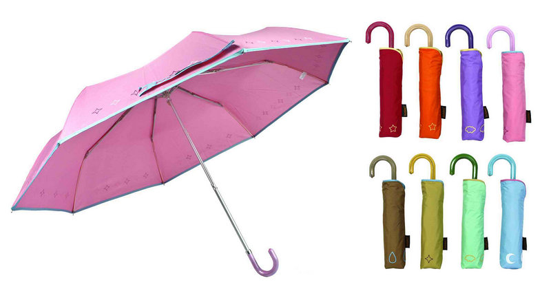 Butterfly Print 3 Fold Windproof Aluminium Umbrella (YS-3FM21083944R)