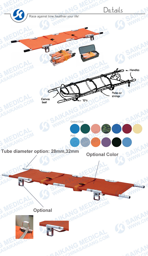 Aluminum Alloy Rescue Hospital Medical Stretcher for Ambulance Car