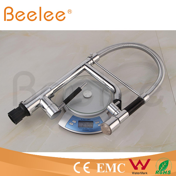 New Two Heads LED Dule Handle Kitchen Spring Faucet/Water Tap Mixer Power by Water Pressure Ql140405