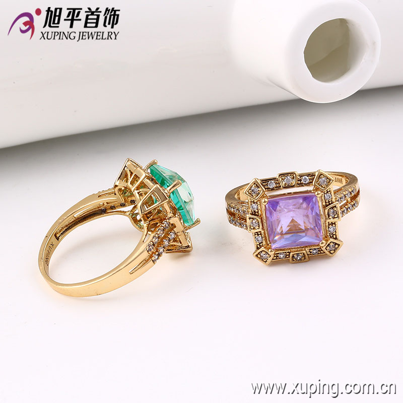 Latest Fashion Gold-Plated Diamond CZ Jewelry Finger Ring in Nickel Free for Women -13540