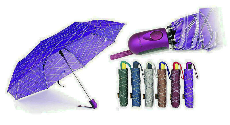 Grooved Print Compact Windproof Duomatic Umbrellas (YS-3FD33083972R)