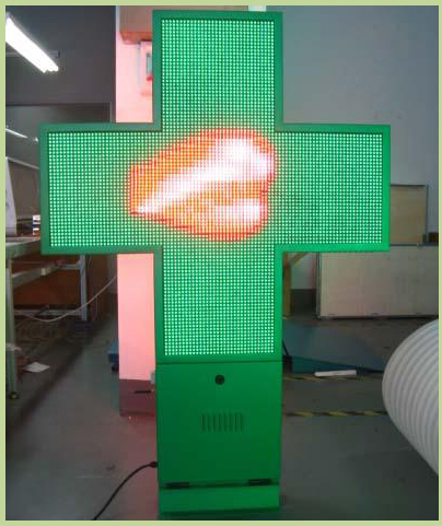 P10 Full Color 96X96 Resolution Pharmacy LED Cross