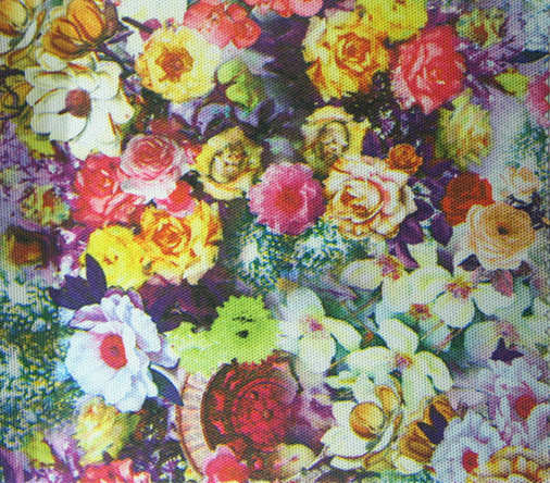 900d Polyester Printed Flower Fabric with PU Coating