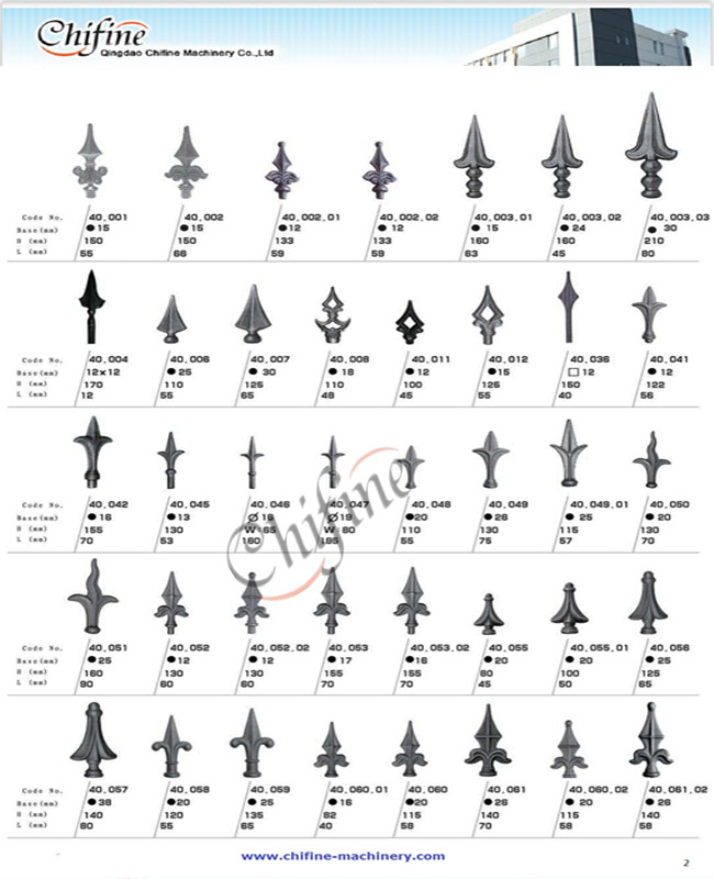 Ornamental Parts Wrought Iron Spear Head