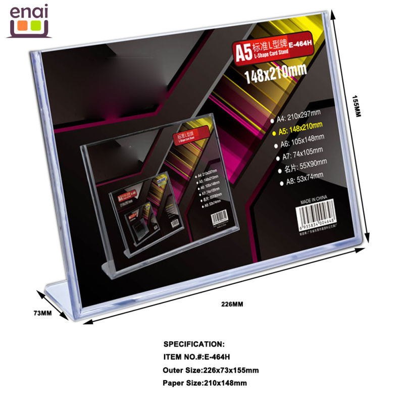 Hot Selling A5 Size PS Display Advertising and Exhibition Card Stand