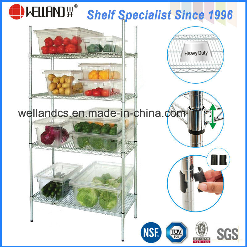 Adjustable Chrome Metal Wire Vegetable Storage Rack for Hotel