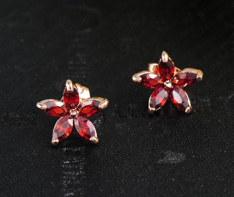 10*10mm Boutique Small Flower Zircon Earrings for Girls (ER0156)