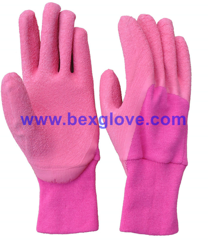 Color Latex Coated Pretty Garden Glove for Children