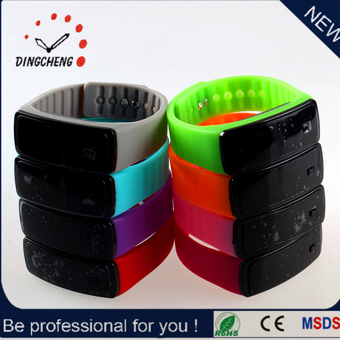 Simple Silicone Unisex Mute LED Watches, Watch Manufacturer Mirror LED LCD Wrist Bangle