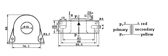 Lcta71c Primary Single Turn Cored and DIN Rail Current Transformer,